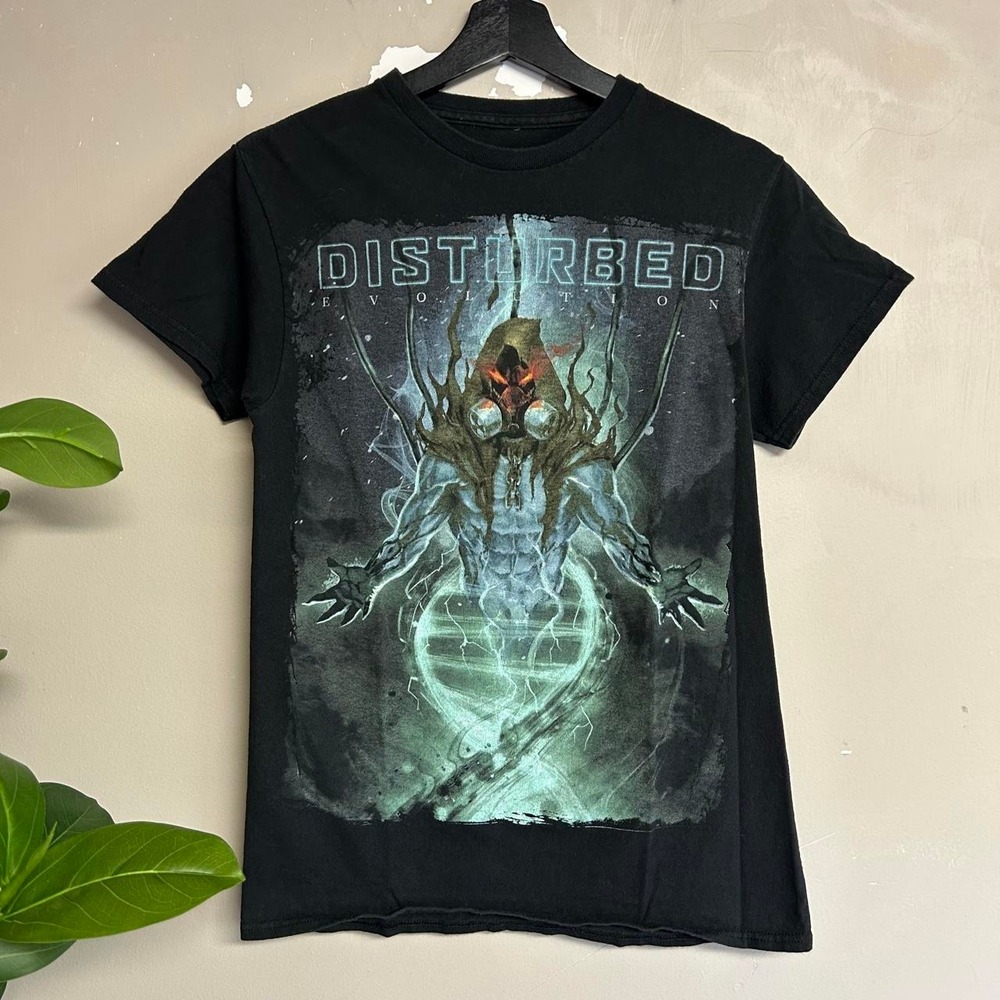 Disturbed Evolution 2019 World Tour Graphic Band Shirt Mens‎ Small Black Grunge